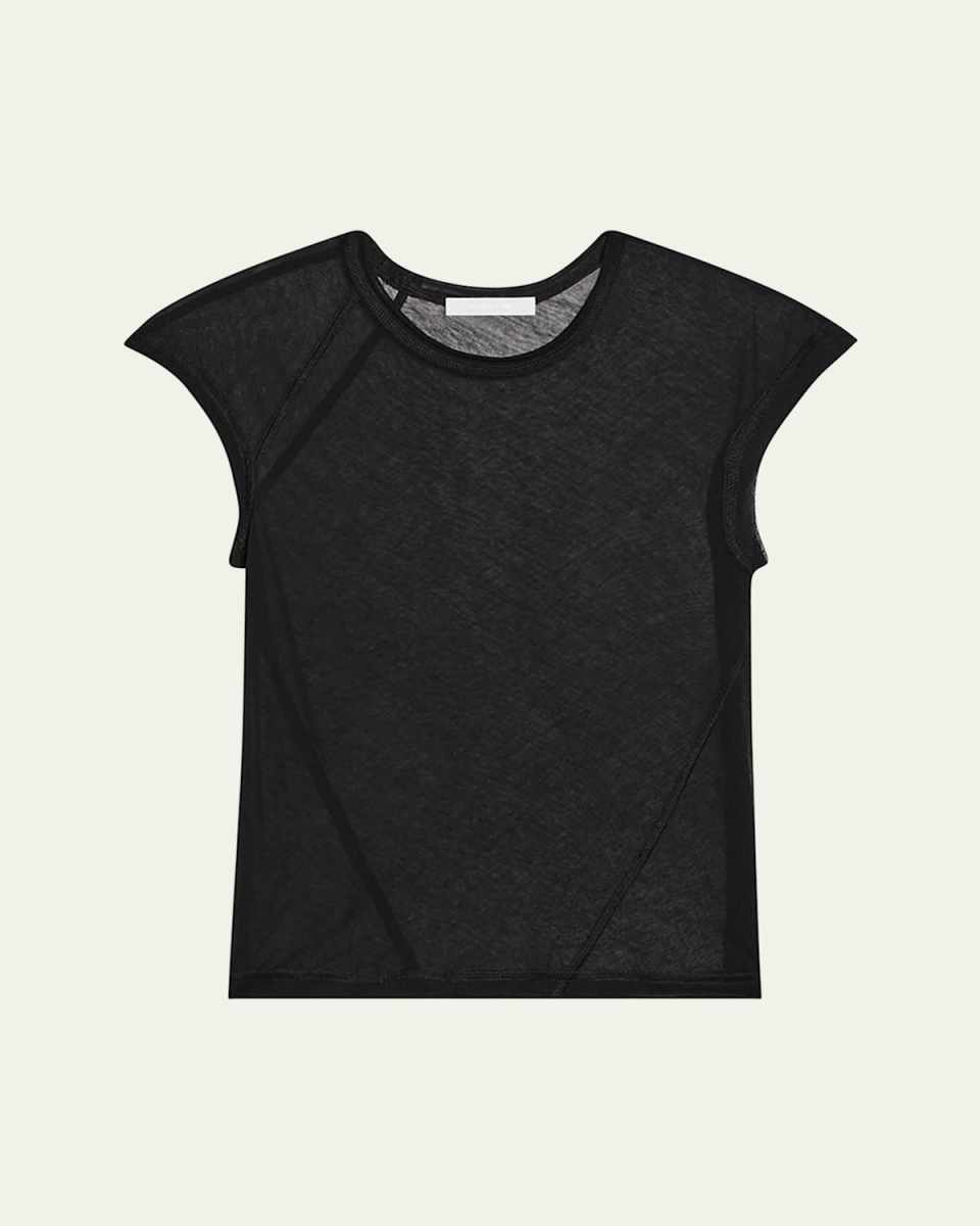 Twisted Sheer Crewneck Top